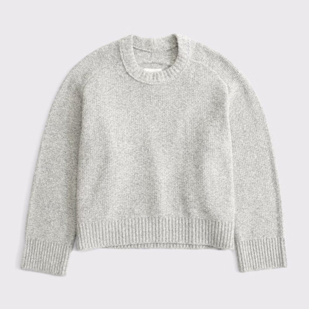 Abercrombie & Fitch Light Gray Crew Neck Sweater